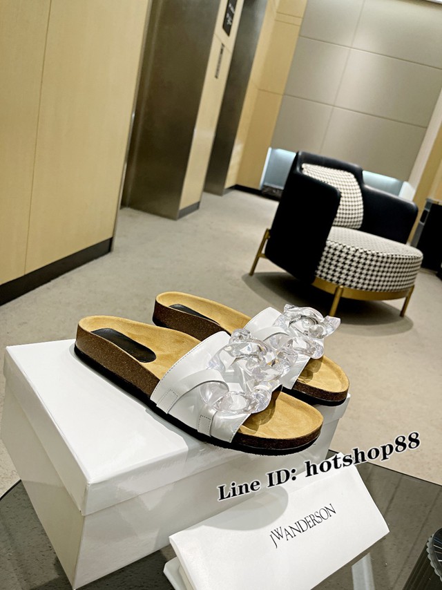 JW Anderson Chain Loafer穆勒透明樹脂扣穆勒鞋 女士半拖鞋 dx3463